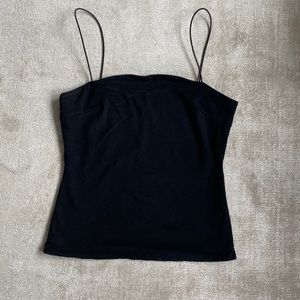 Black spaghetti strap tank top, size small
